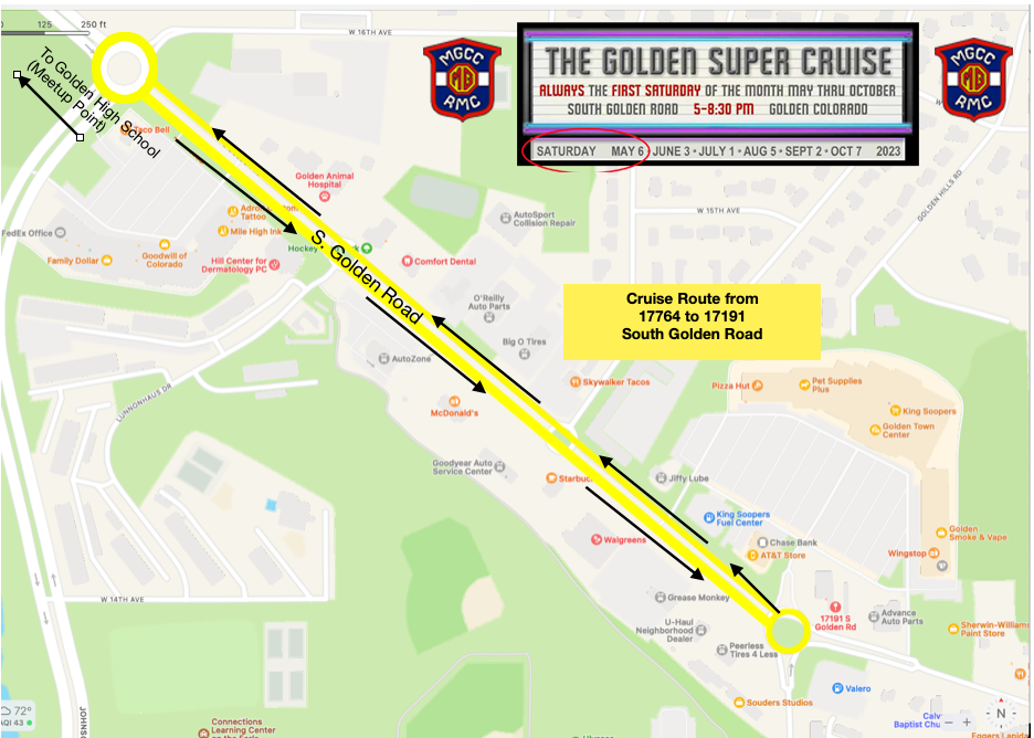 Golden Super Cruise Map MG Car Club